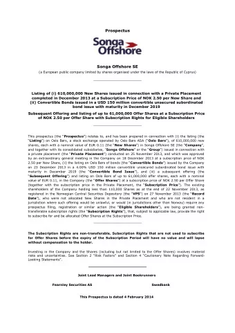 ii  TABLE OF CONTENTS 1 SUMMARY