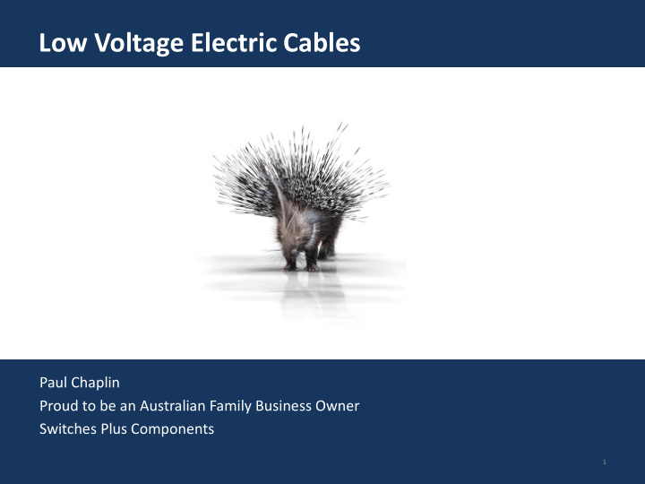 low voltage electric cables
