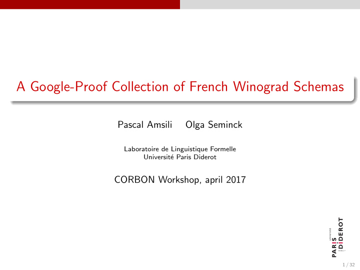 a google proof collection of french winograd schemas
