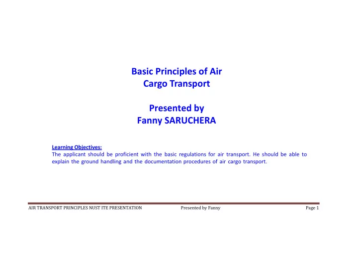 basic principles of air