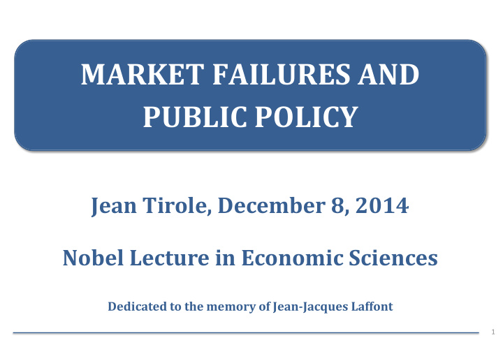 market failures and public policy