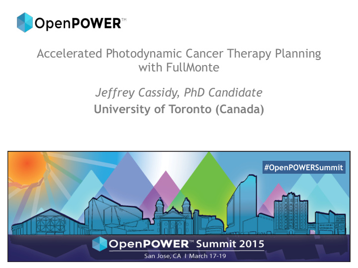 accelerated photodynamic cancer therapy planning with