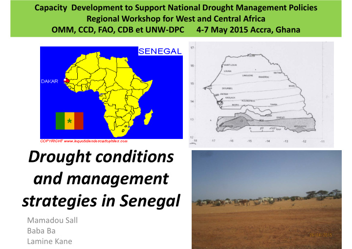 drought conditions and management strategies in senegal