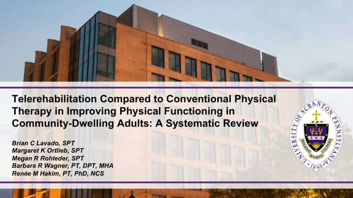 telerehabilitation compared to conventional physical