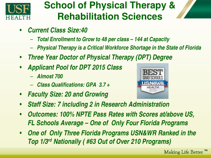 school of physical therapy amp rehabilitation sciences