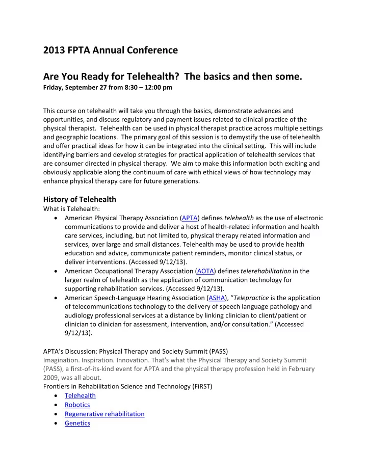 this course on telehealth will take you through the