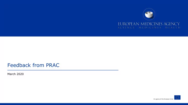 feedback from prac