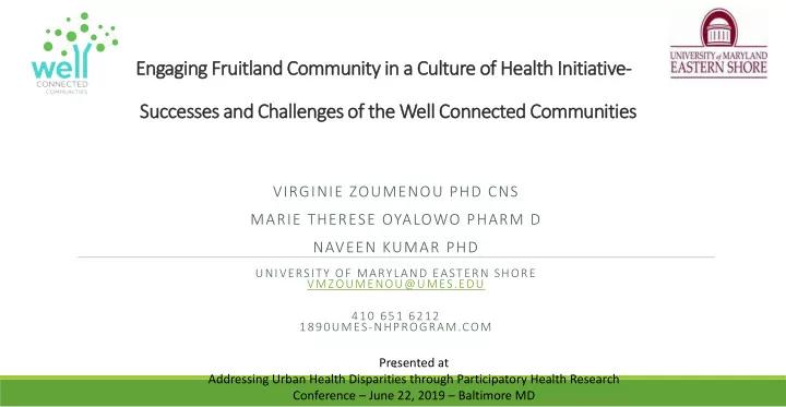 engaging f fruitla tland community ty i in a c cul ulture