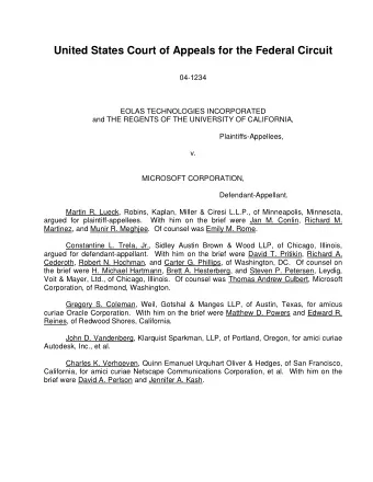 United States Court of Appeals for the Federal Circuit  04-1234  EOLAS TECHNOLOGIES INCORPORATED