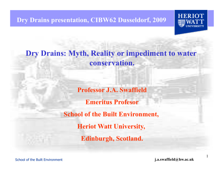 dry drains myth reality or impediment to water