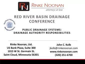 RED RIVER BASIN DRAINAGE  CONFERENCE  PUBLIC DRAINAGE SYSTEMS:  DRAINAGE AUTHORITY RESPONSIBILITIES