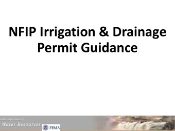 NFIP Irrigation &amp; Drainage  Permit Guidance  FEMA  NFIP Background  Prior to the creation of