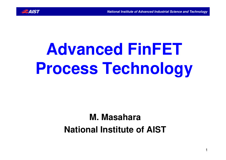 advanced finfet process technology