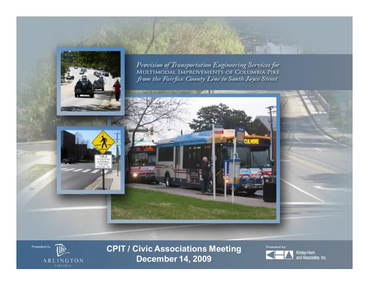 cpit civic associations meeting december 14 2009 agenda