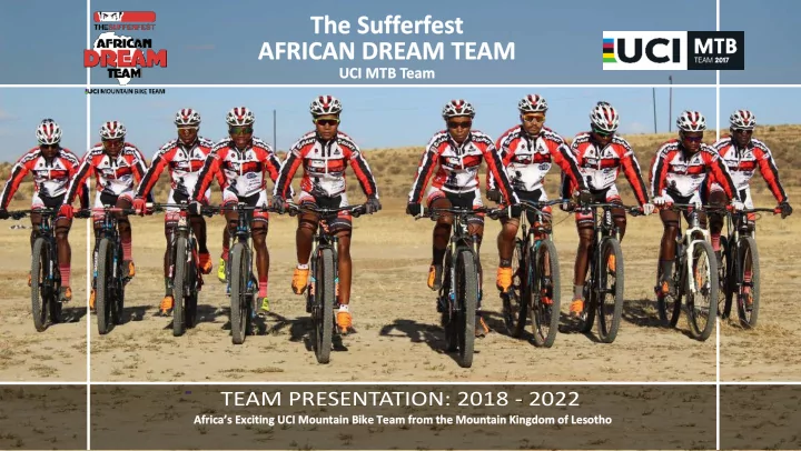 the sufferfest african dream team