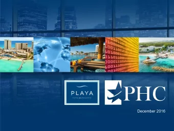 December 2016  Disclaimer  No Offer or Solicitation  This presentation is for informational