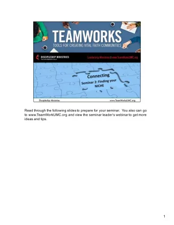 Read through the following slides to prepare for your seminar.  You also can go  to