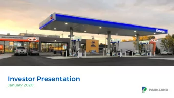 Investor Presentation  January 2020  1  Forward Looking Statement &amp; Note on Non-GAAP Measures