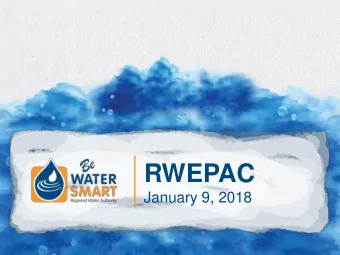 RWEPAC  January 9, 2018  WELCOME  Introductions    Name    Organization   New Years