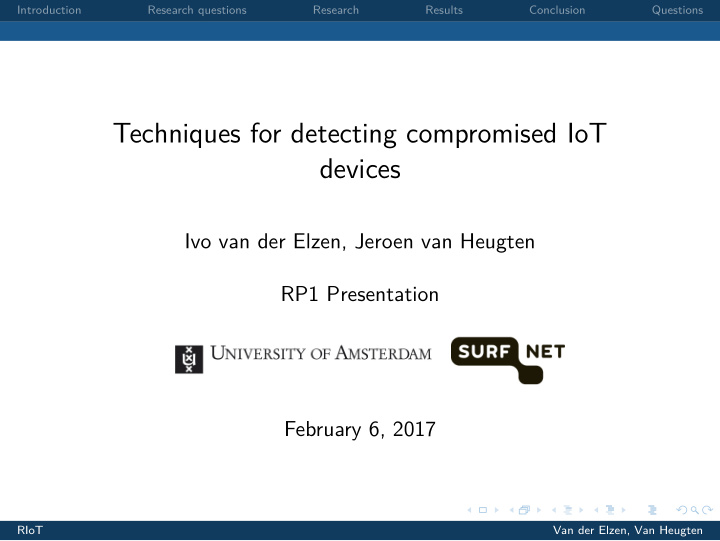 techniques for detecting compromised iot devices