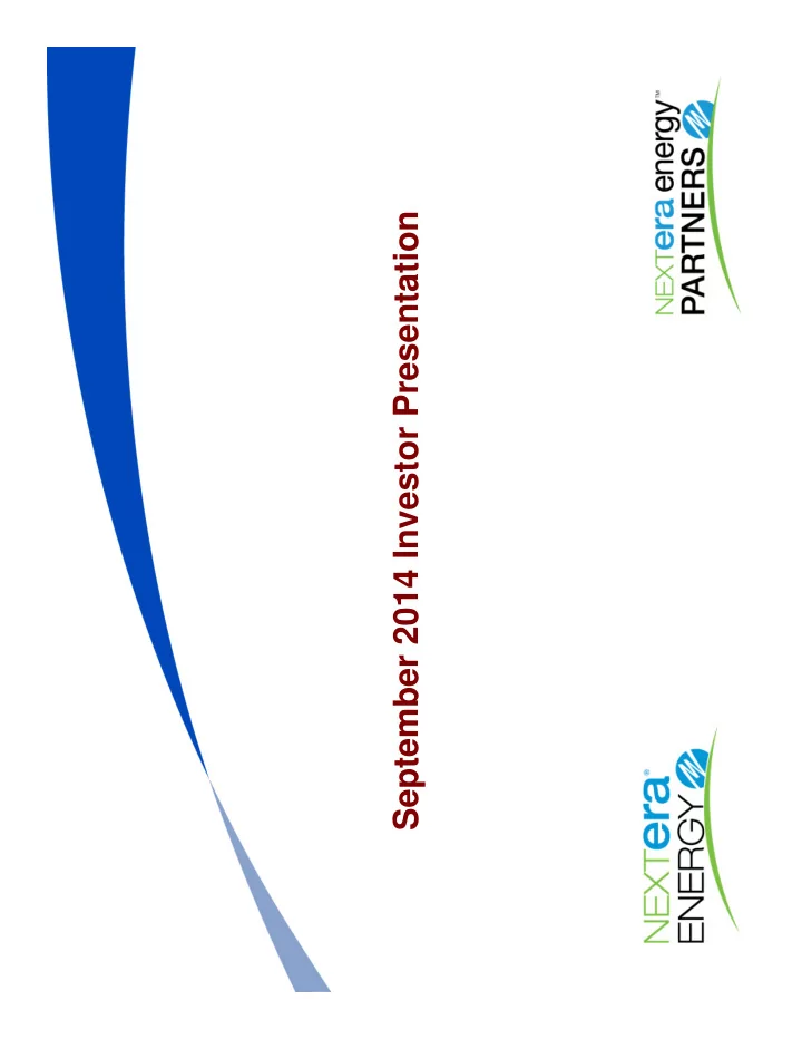 september 2014 investor presentation cautionary