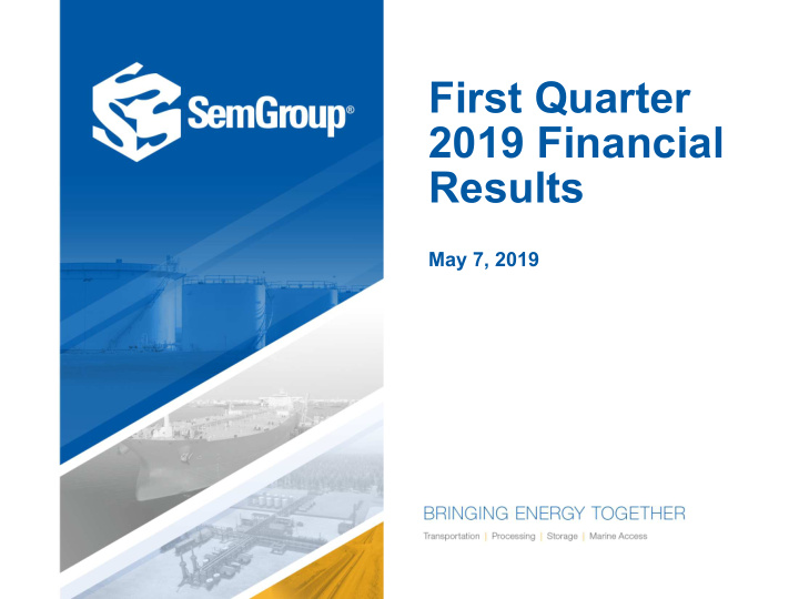 first quarter 2019 financial results