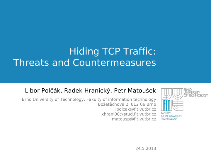 hiding tcp traffic nadpis 1 threats and countermeasures