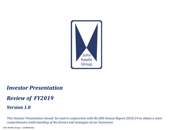 investor presentation review of fy2019