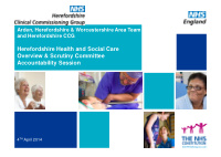 herefordshire health and social care overview amp