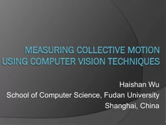 Haishan Wu  School of Computer Science, Fudan University  Shanghai, China 1  When simulation