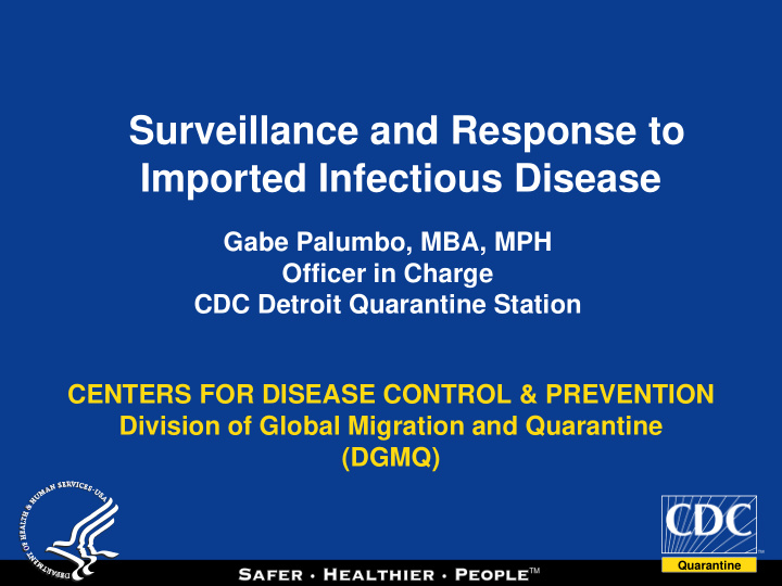 cdc quarantine stations 2007 jurisdictions