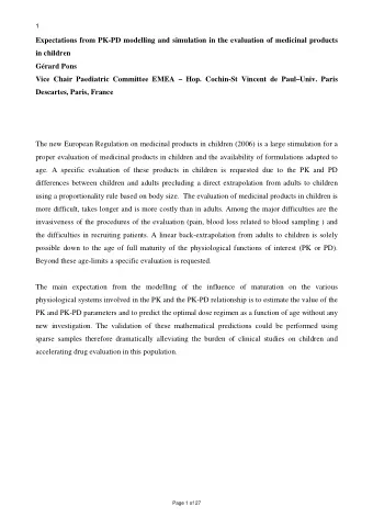 Expectations from PK-PD modelling and simulation in the evaluation of medicinal products  in