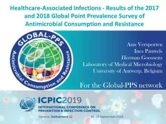 For the Global-PPS network  DISCLOSURES  bioMrieux is the sole private sponsor of the Global