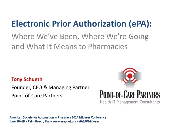 electronic prior authorization epa