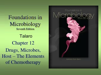 Microbiology  Seventh Edition  Talaro  Chapter 12  Drugs, Microbes, Host  The Elements  of