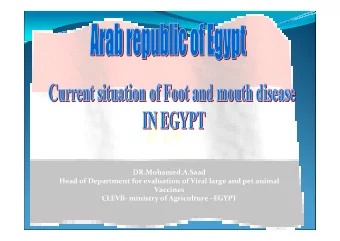 DR.Mohamed.A.Saad  Head of Department for evaluation of Viral large and pet animal  Vaccines