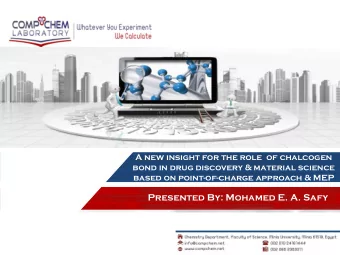 Presented By: Mohamed E. A. Safy A new insight for Chalcogen interactions AGENDA  INTRODUCTION
