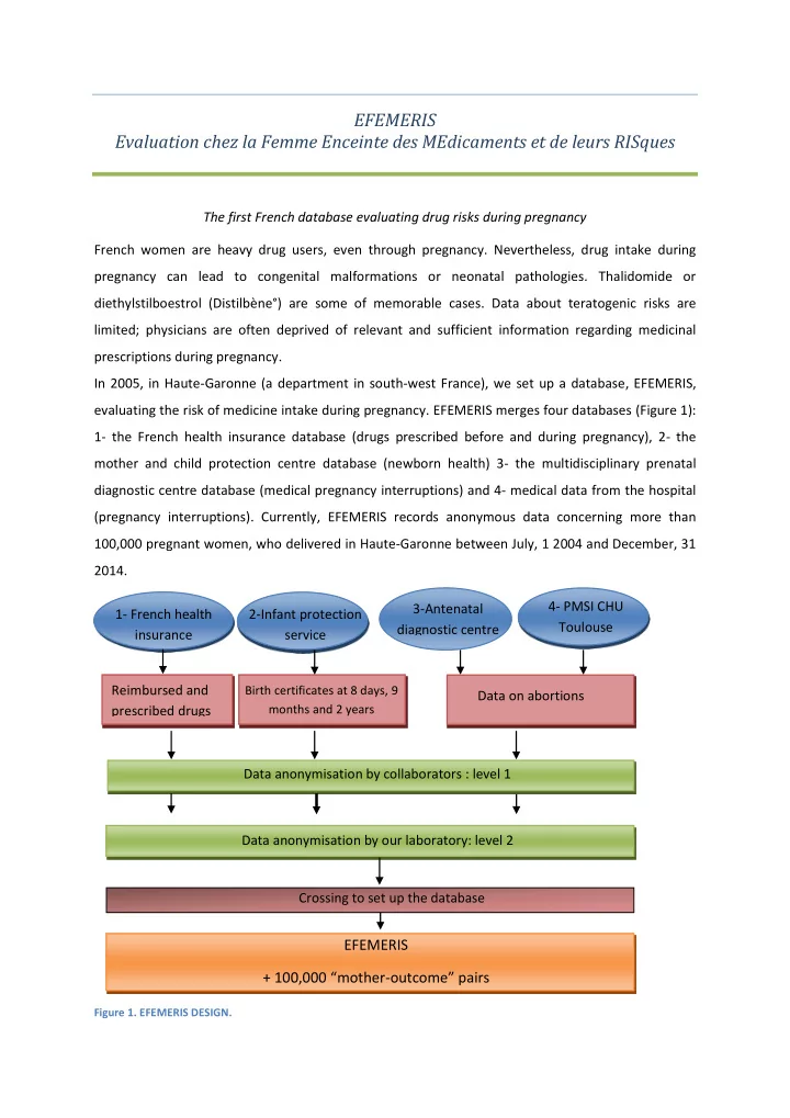 efemeris evaluation chez la femme enceinte des