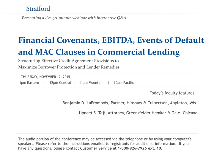 and mac clauses in commercial lending