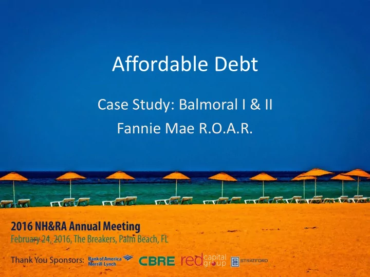 affordable debt