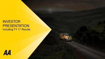 INVESTOR  PRESENTATION  Including FY 17 Results  FUNDAMENTALS  PROVIDING SERVICES TO AA MEMBERS