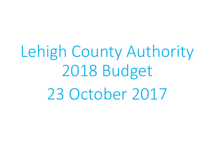 2018 budget 23 october 2017 suburban water suburban water
