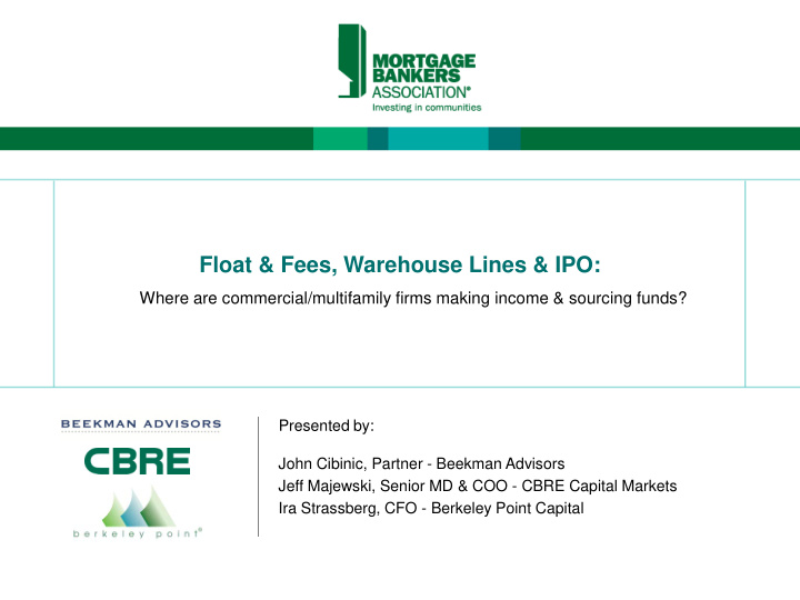 float amp fees warehouse lines amp ipo