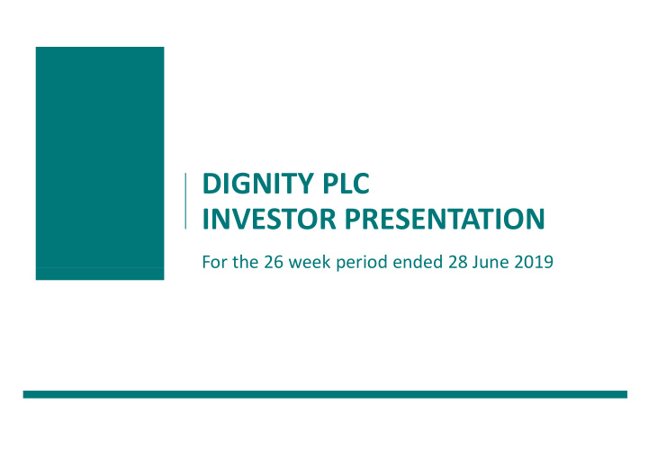 dignity plc investor presentation