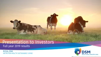 ROYAL DSM  NUTRITION HEALTH SUSTAINABLE LIVING