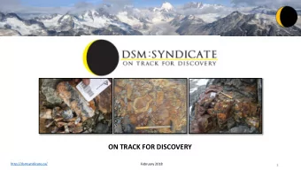 ON TRACK FOR DISCOVERY  http://dsmsyndicate.ca/  February 2018  1  PROJECT GENERATOR MODEL   The