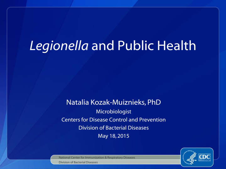 legionella and public health