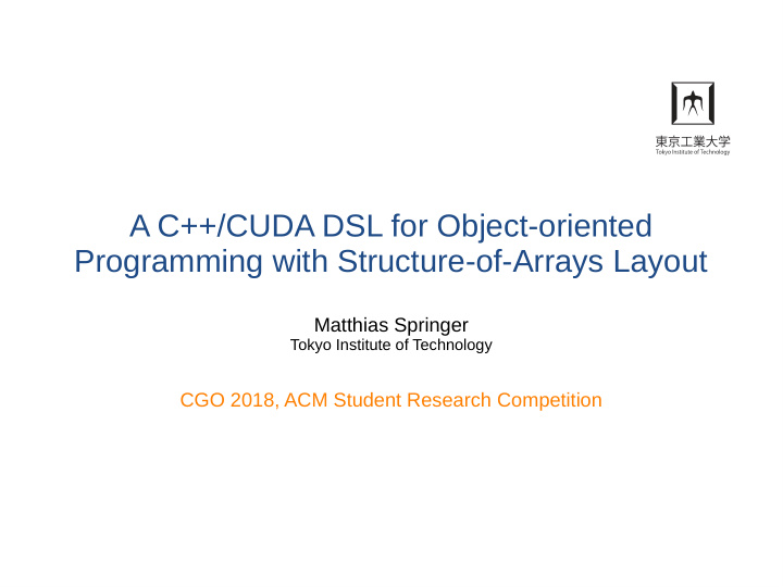 a c cuda dsl for object oriented programming with