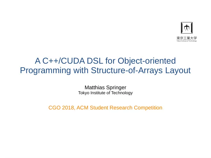 a c cuda dsl for object oriented programming with