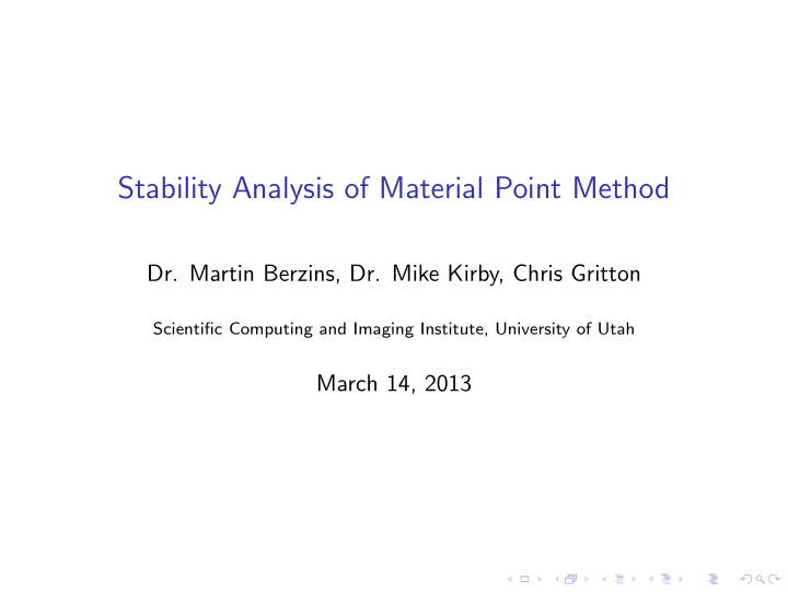 stability analysis of material point method
